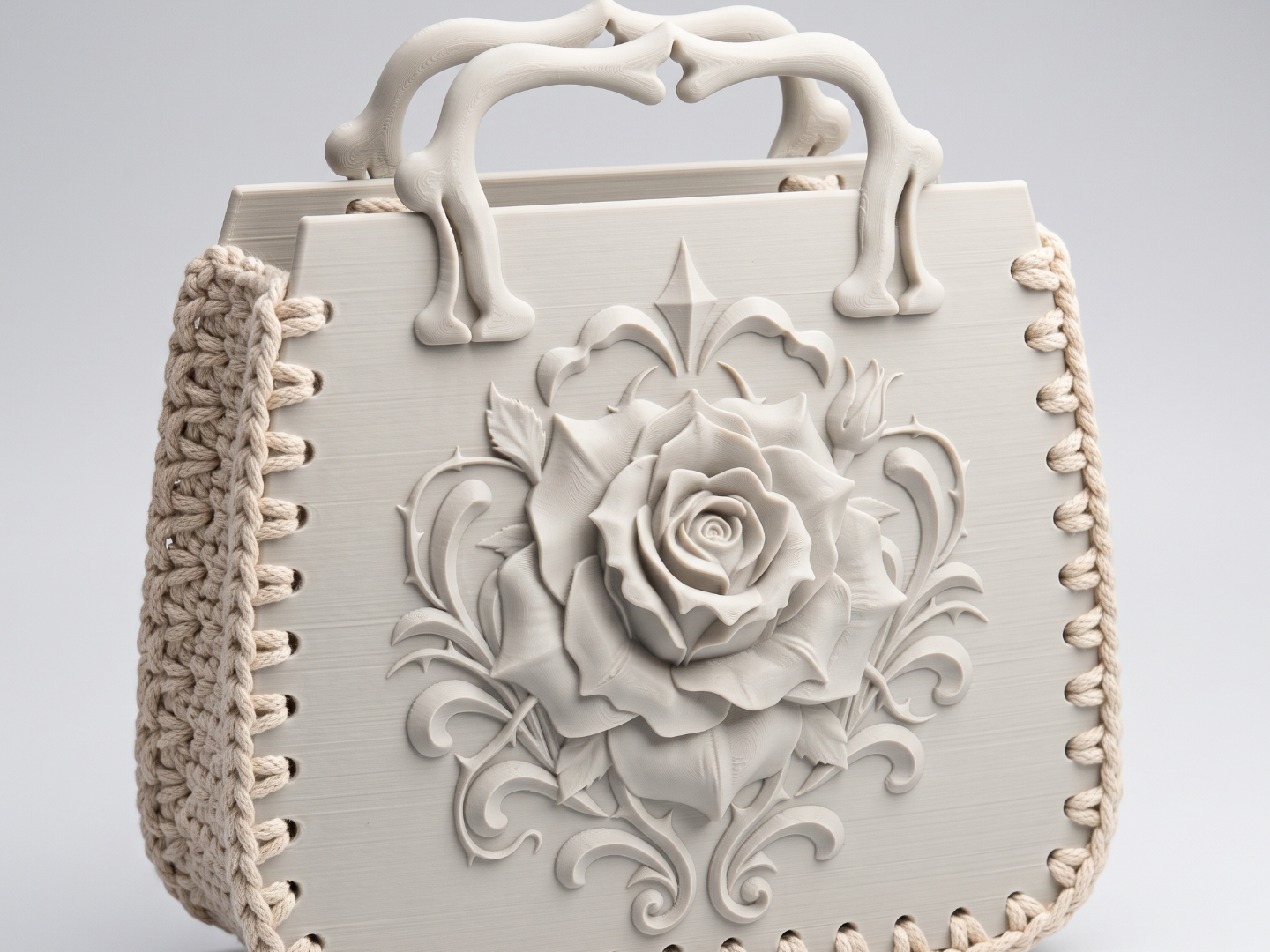 Gothic Rose Crochet Bag Frame - 1