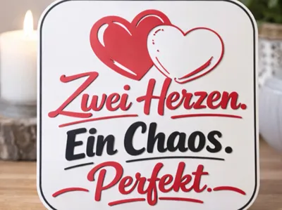 Sign, Two Hearts. One Mess. Perfect.
