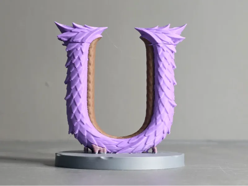 Dragon Letter U Display Sculpture