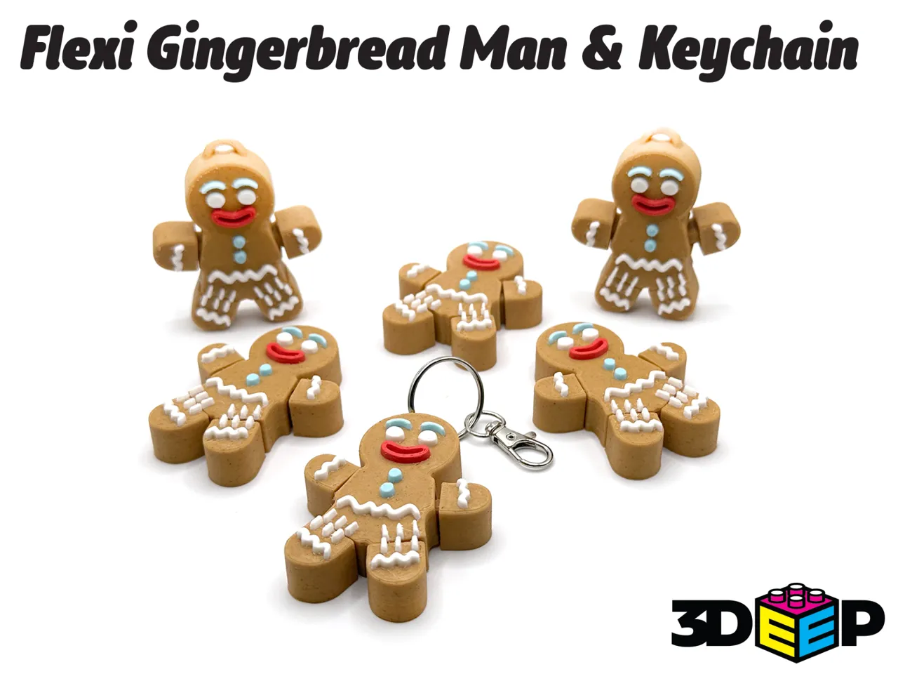 Flexi Gingerbread Man & Keychain - No Supports view 2