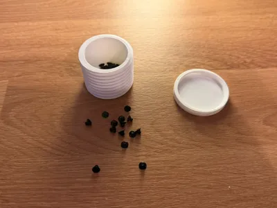 Screw-Shaped Storage Box with Threaded Lid