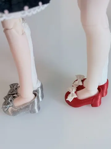 Modelo para impresión 3D: BJD娃鞋蝴蝶结圆头鞋米甜4时之隙可穿 — vista de referencia 5
