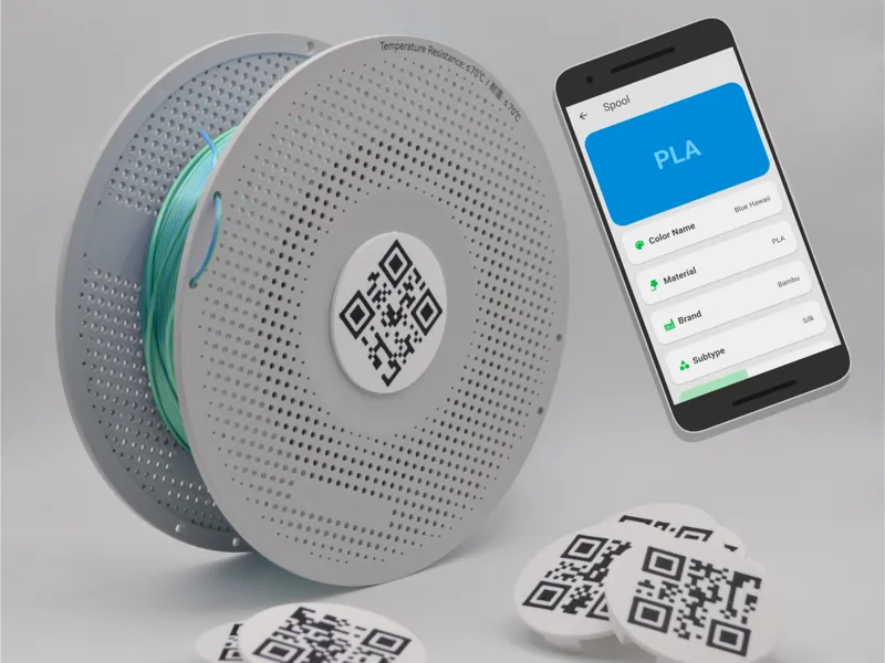QR-Code insets for Sunlu / Bambu Spools