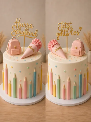 Letrero o emblema decorativo: Torten Topper Schulkind Einschulung — vista de referencia 2