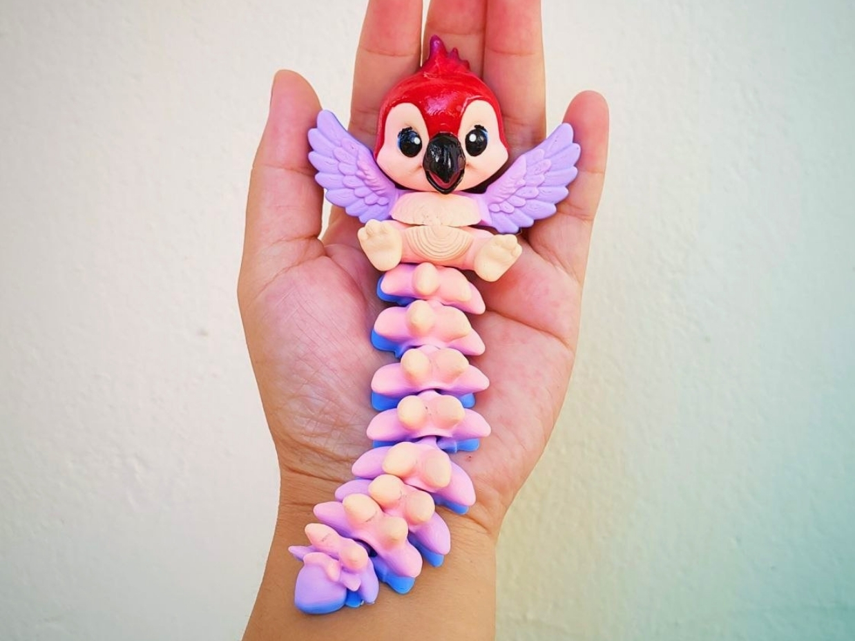 Rosy Feather Flexi Articulated Toy & Keychain