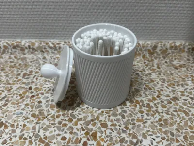 Modern Cotton Swab Holder with Removable Divider