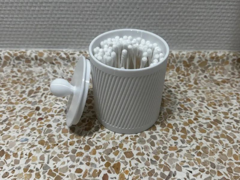 Modern Cotton Swab Holder with Removable Divider
