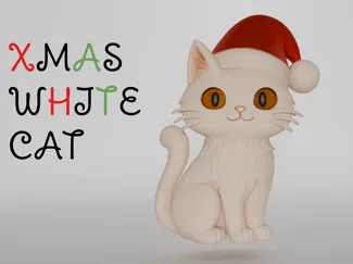 Xmas white cat