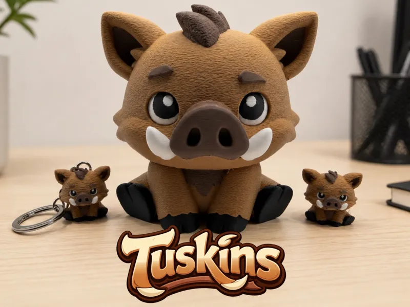 Tuskins the Wild Boar - Desk Buddy, Mini, Keychain