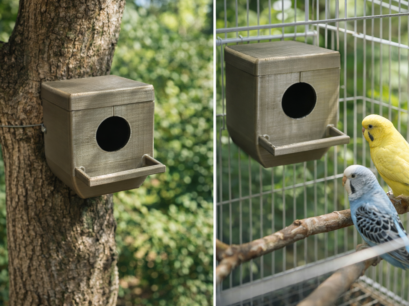 Bird Nest Box for Cage & Outdoor Birds