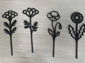 Letrero o emblema decorativo: Wildflower Silhouette Set – 10 Botanical Stems — vista de referencia 5