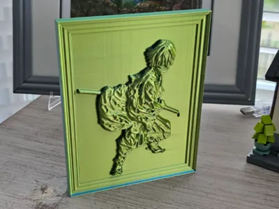 Demon Slayer Zenitsu 3D relief sculpture