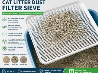 Cat Litter Dust Filter Sieve Tray | Parametric