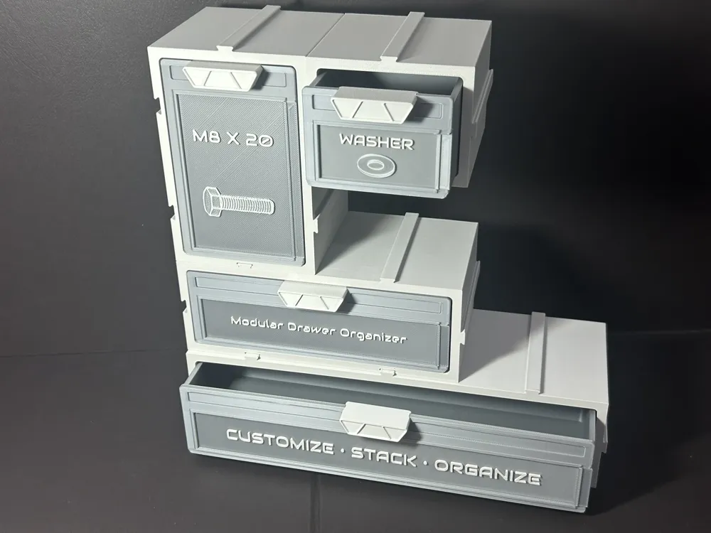 Full Customizable Modular Drawer Organizer - Free 3D Print Model ...