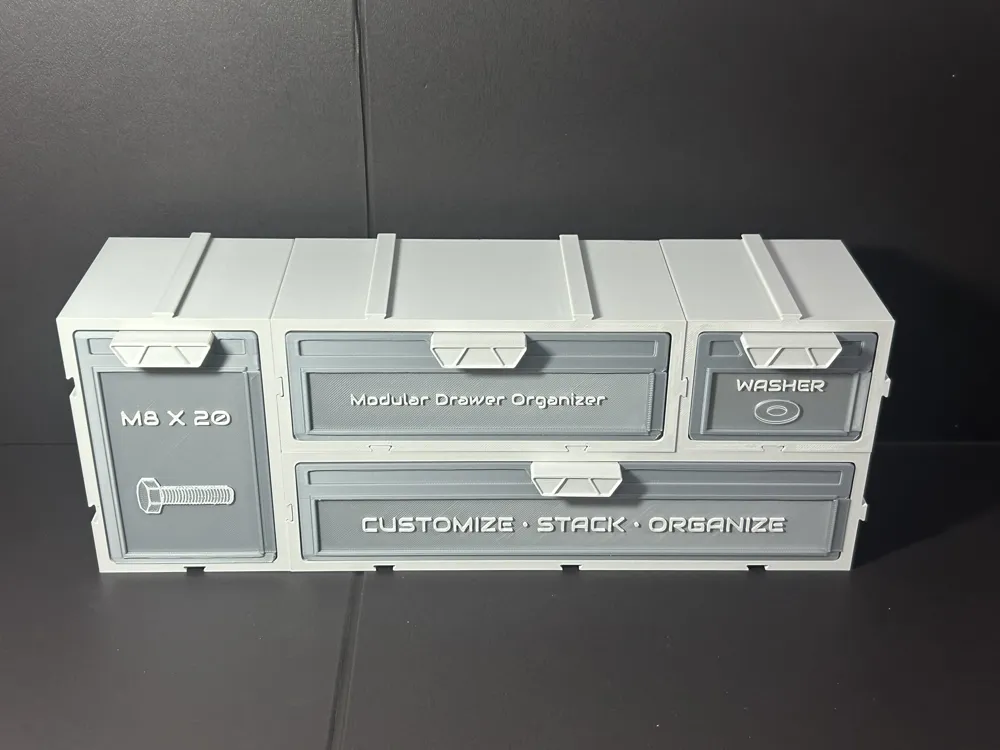 Full Customizable Modular Drawer Organizer - Free 3D Print Model ...