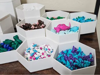 Hexagon Display Bin with Lid