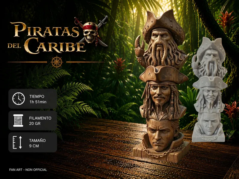 Jack Sparrow Will Turner Davy Jones Wooden Totem