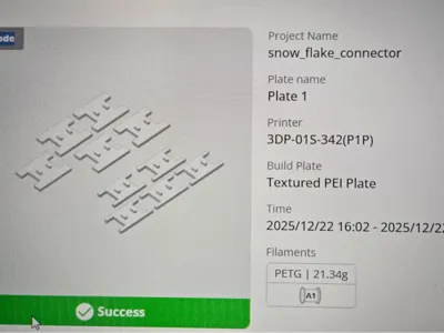 snow flake connector for munro snow flake