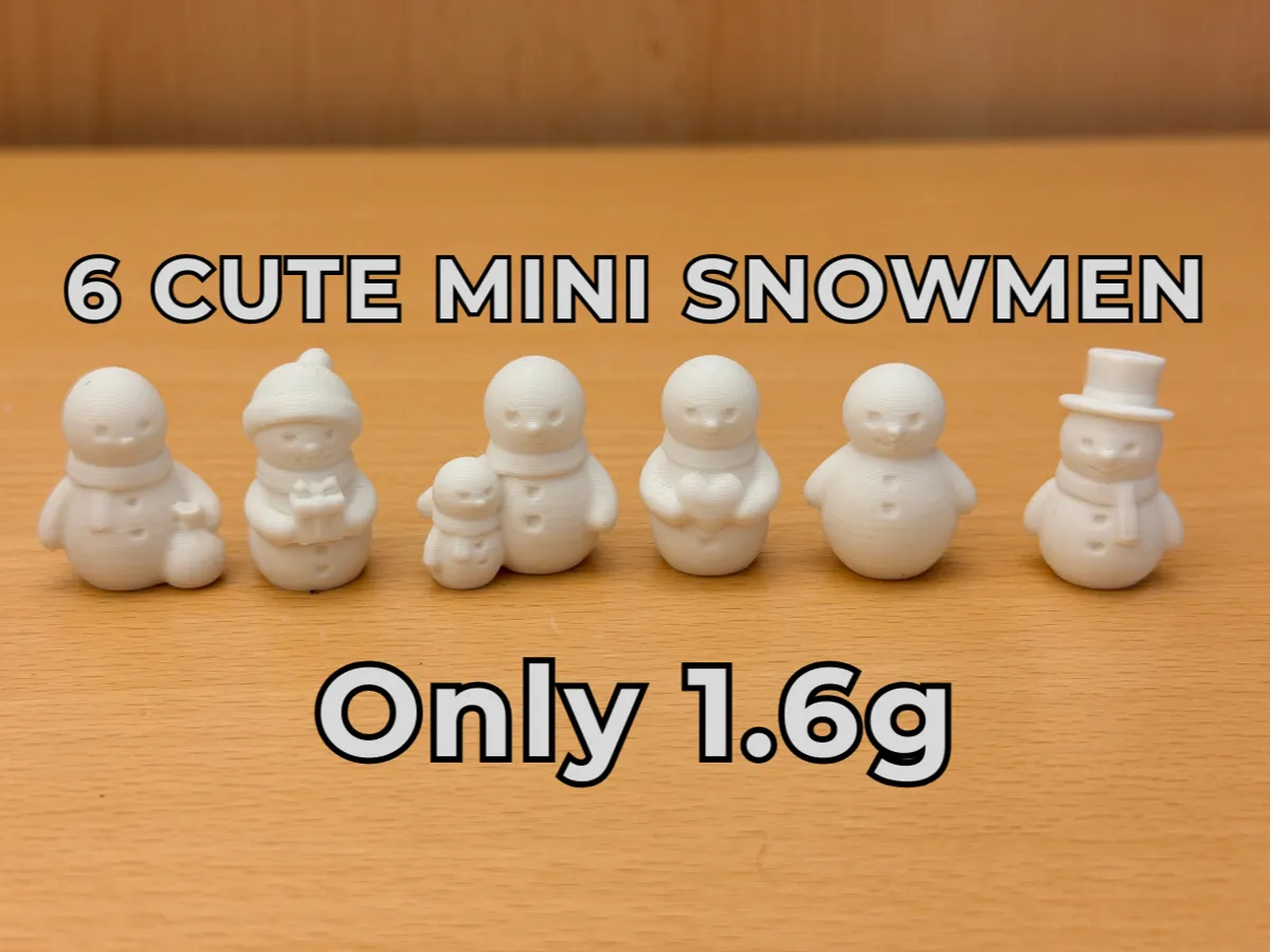 Cute Mini Christmas Snowmen - set of 6 - Free 3D Print Model - MakerWorld
