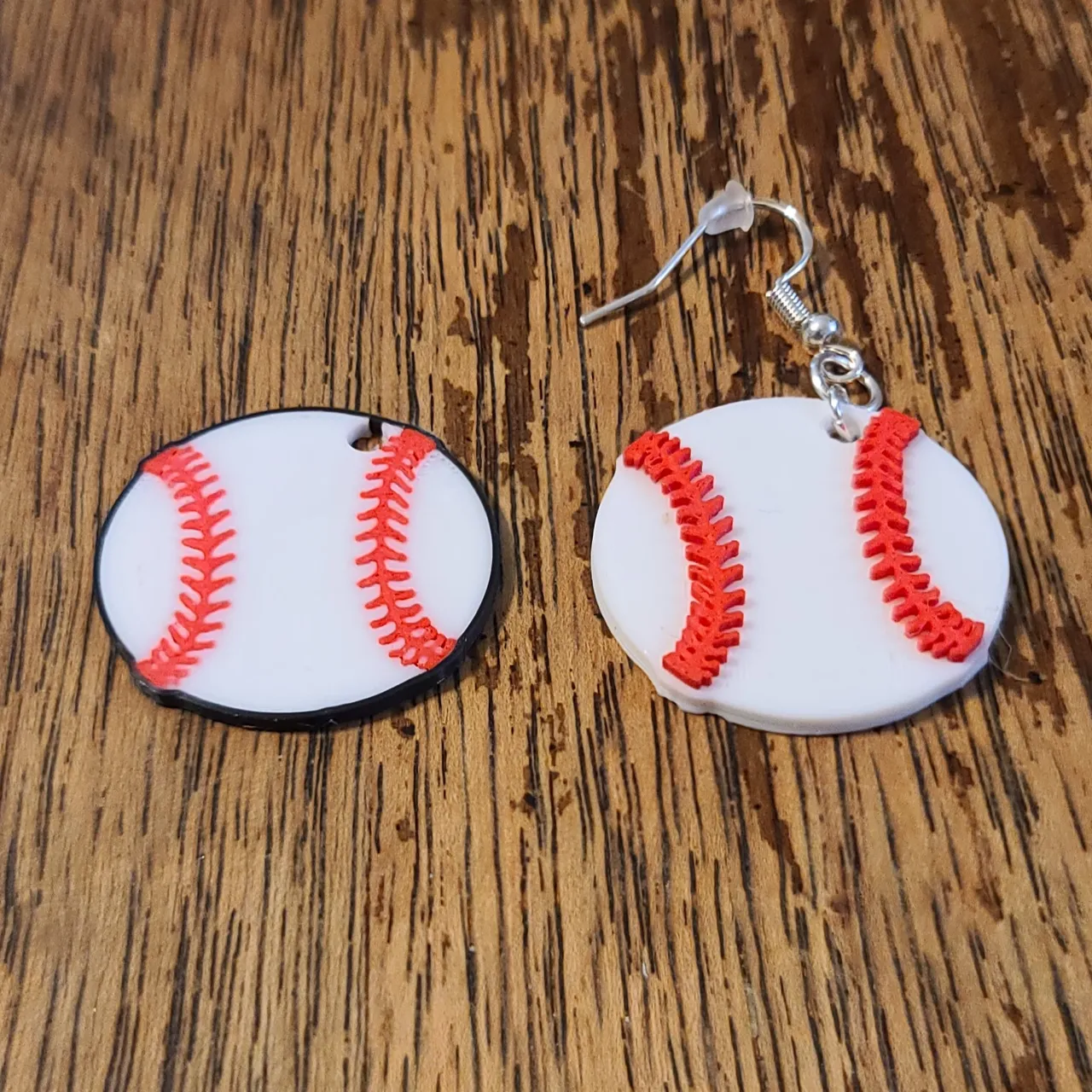 Baseball Earrings Hoop and Stud view 2
