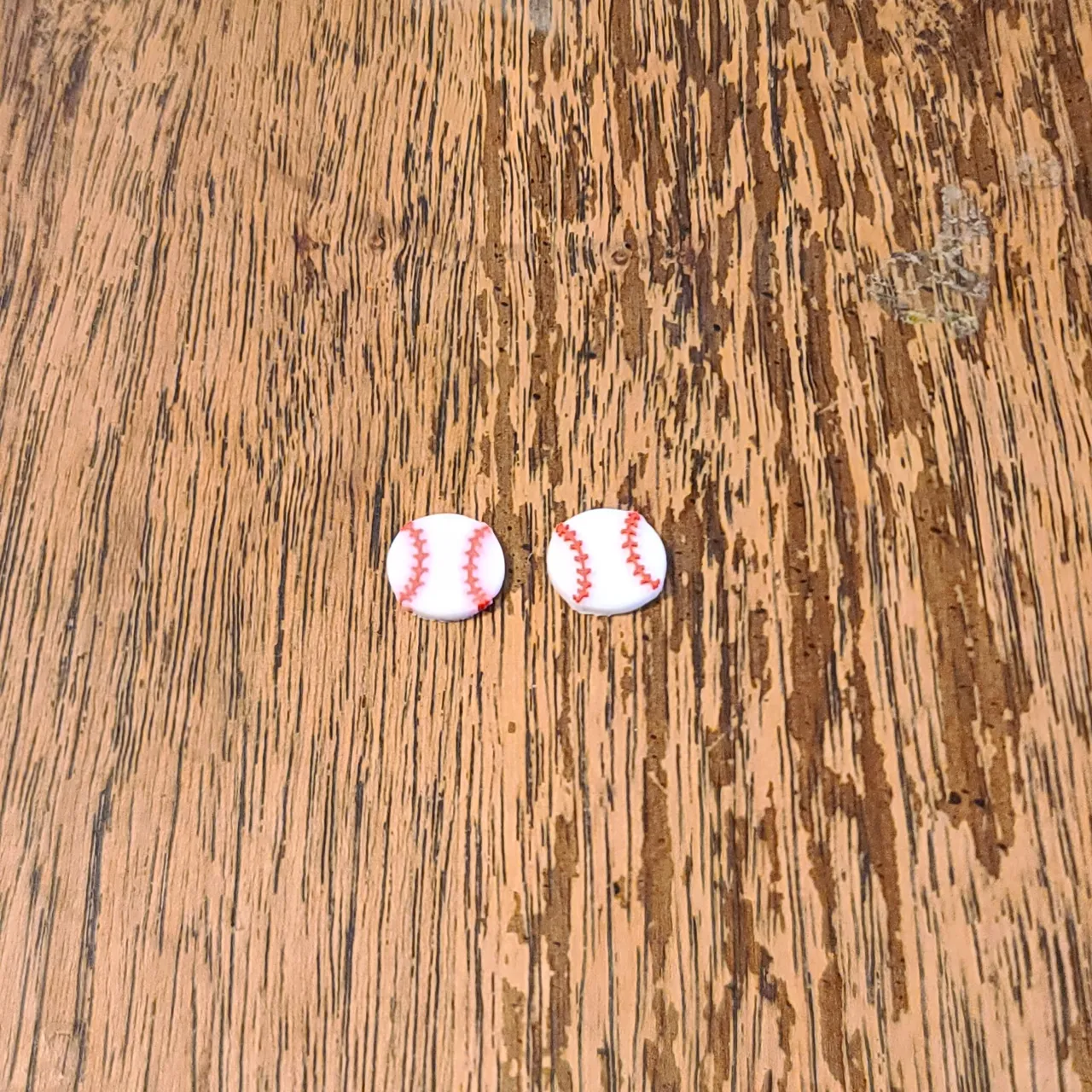 Baseball Earrings Hoop and Stud view 3
