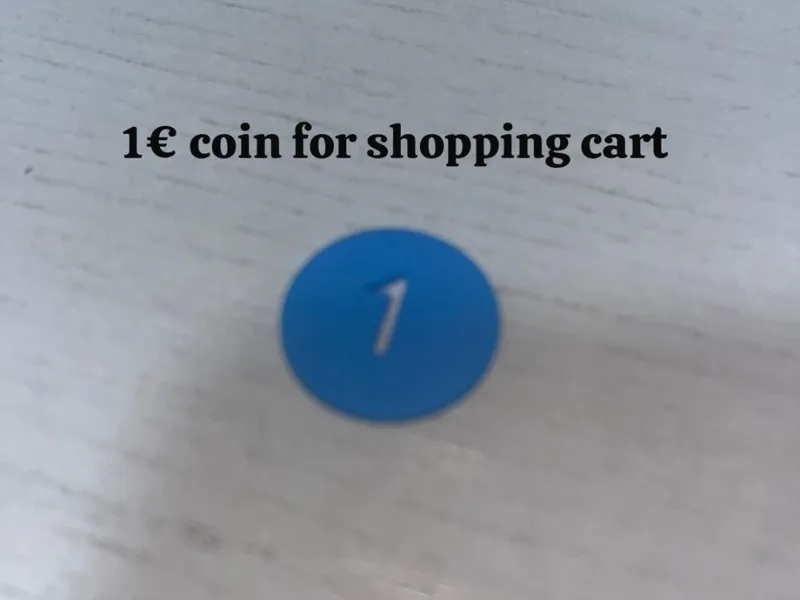 1€ coin for shopping cart