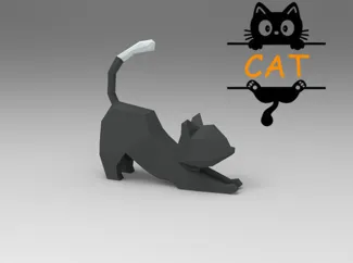 lowpoly lazy cat
