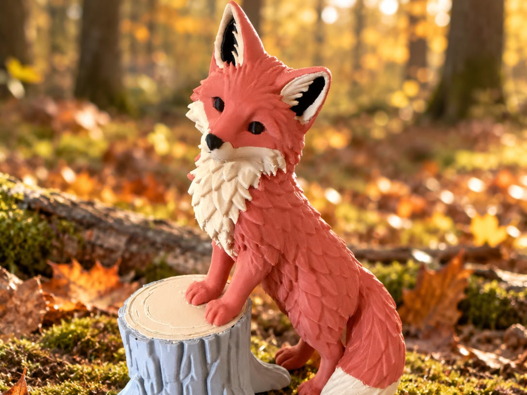 Fuchs auf Baumstumpf 3D model