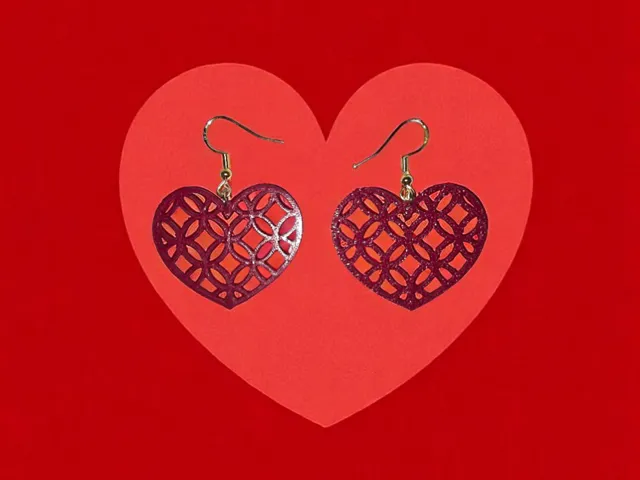 Red heart earrings