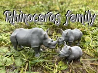 Famille de rhinocéros à peindre — photo 1