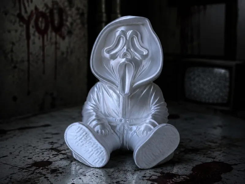 Ghostface Chibi Figure & Keychain – Horror 3D