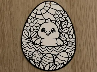 Easter chick window decoration, coloring, keychain