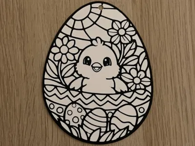 Easter chick window decoration, coloring, keychain