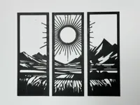 Triptyque mural paysage et soleil — photo 2