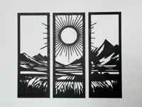 Triptyque mural paysage et soleil — photo 3