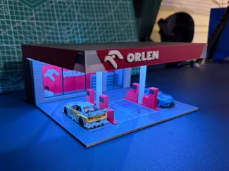 Gas station ORLEN for 1:64 scale cars HW,MiniGT