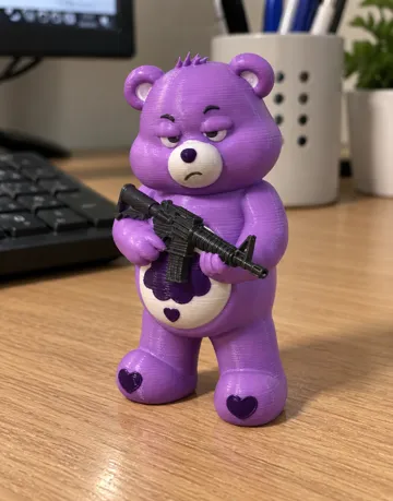 Accesorio para impresora 3D: Grumpy Bear with Weapon — vista de referencia 3