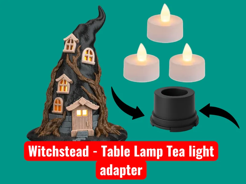 STL flix witches hat tea light adapter