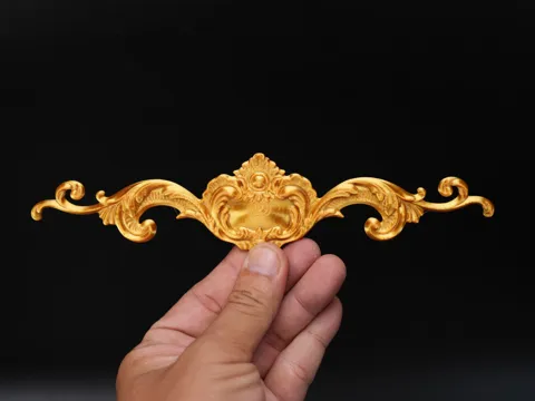 Letrero o emblema decorativo: Baroque Horizontal Cartouche Scroll Relief — referencia de MakerWorld