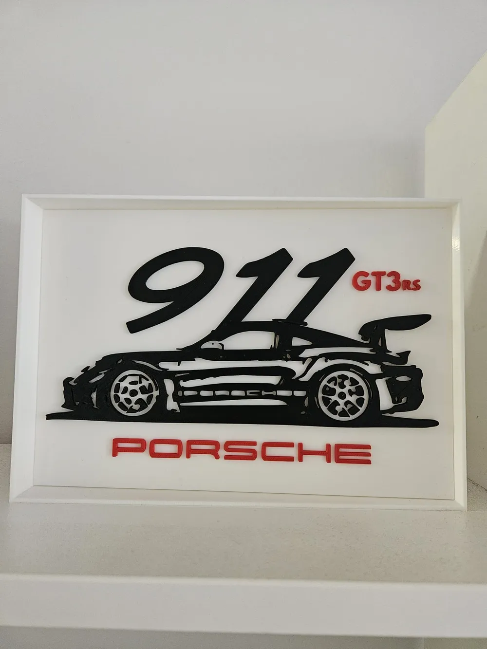 Porsche 911 GT3 RS – 3D Printed Wall Art Frame - Free 3D Print Model ...