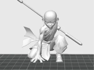 Avatar Aang with his staff