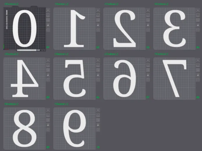 Numbers 0 - 9 (Facedown)