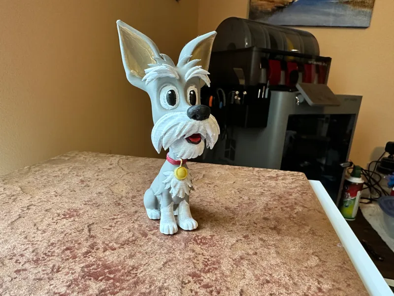 Cute Cartoon Miniature Schnauzer Figurine 