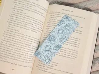 Vintage Blue Flower Bookmark