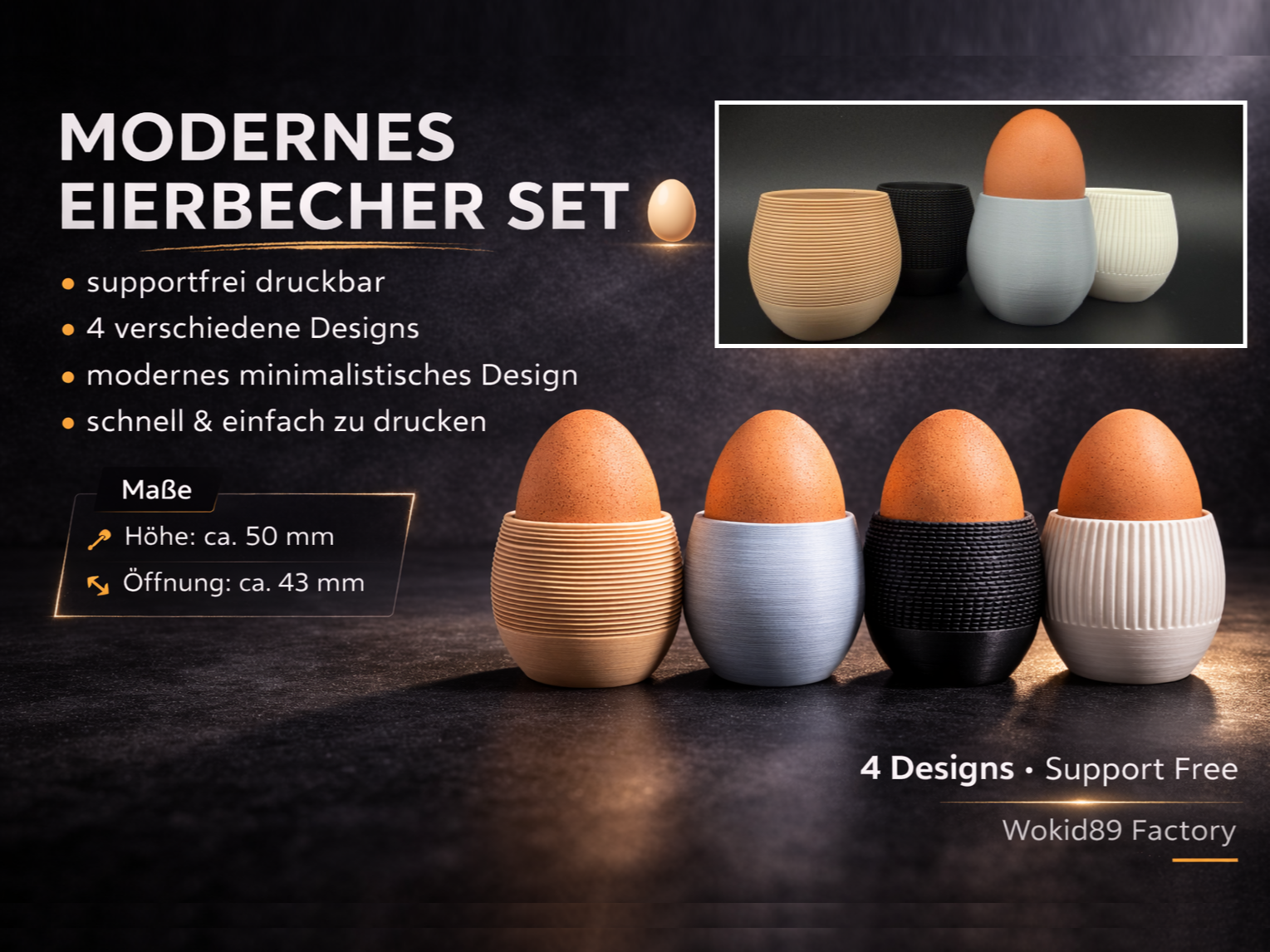 Modernes Eierbecher Set