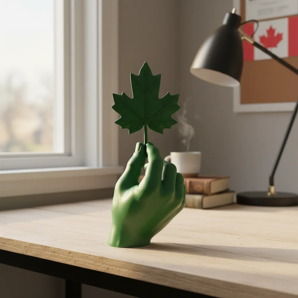 Maple Leaf Hand Display - Free 3D Print Model - MakerWorld