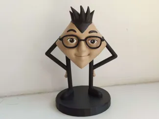 Big head figurine with glasses