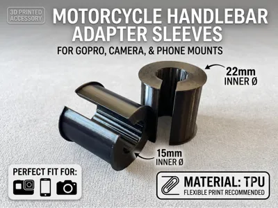 15mm & 22mm Motorcycle bar Adapter for Mounts
