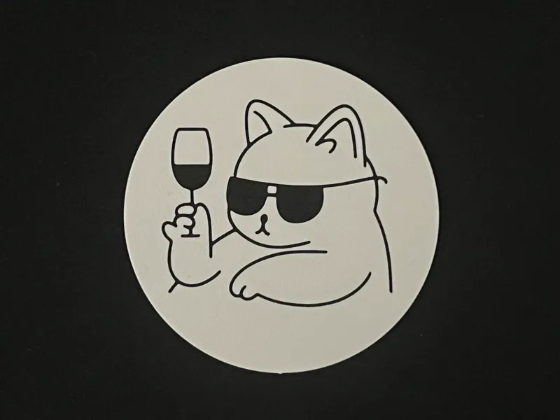 Funny Cat Coaster / Cat With Glasses Coaster