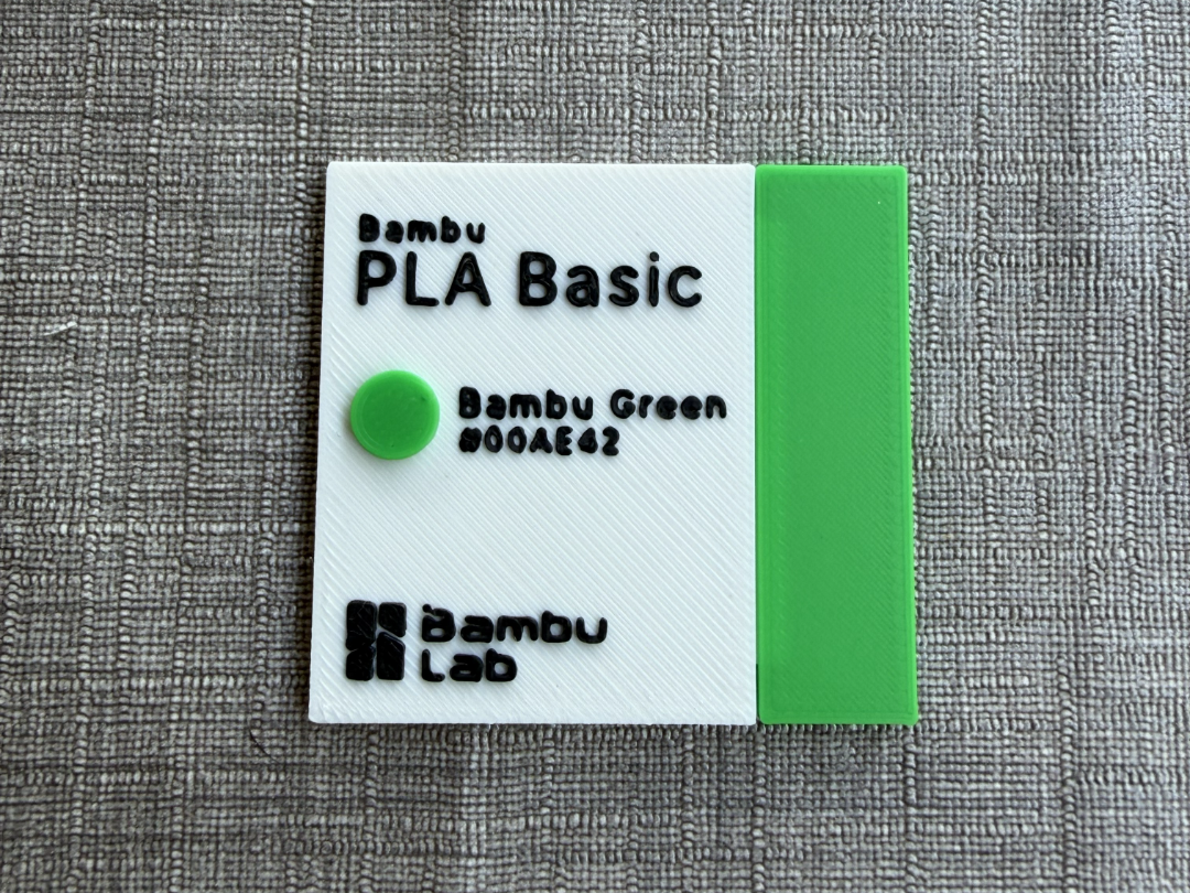 Filament label with sample